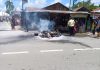 Bikin Geger, Sepeda Motor Pelangsir BBM Terbakar