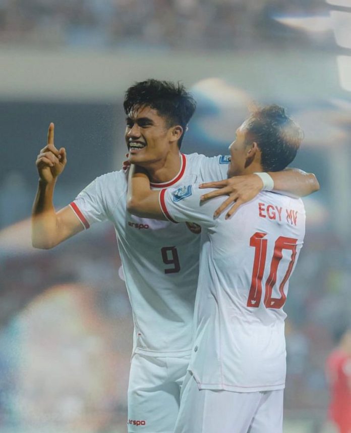 Selebrasi Ramadhan Sananta usai cetak gol (sumber: instagram @m.ramadhansn)