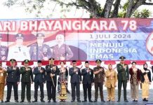 Pemkab Barut Ikuti Upacara Gabungan HUT Ke-78 Bhayangkara
