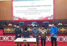 DPRD Mura Gelar Paripurna Pengumuman Hasil Penetapan Paslon Bupati dan Wakil Bupati Terpilih