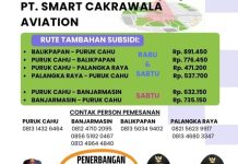 Resmi ! Penerbangan Perintis Smart Aviation Terbang Perdana di Murung Raya