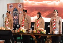 Bupati Shalahuddin Resmi Lantik Pengurus Kwarcab Pramuka Barito Utara 2026–2031. Maya Savitri Shalahuddin Jabat Ketua Kwarcab.