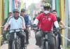 Bupati Barito Utara Gowes Bersama Warga, Tinjau Persiapan Venue Barito Utara Bertabih