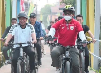 Bupati Barito Utara Gowes Bersama Warga, Tinjau Persiapan Venue Barito Utara Bertabih